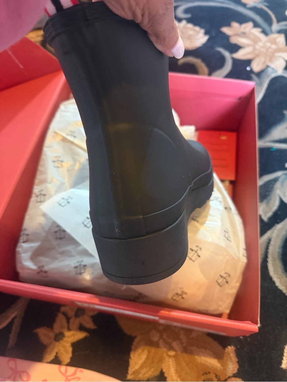 Hunter Black Short Waterproof Rain Boots! New! 8 - Picture 8 of 10